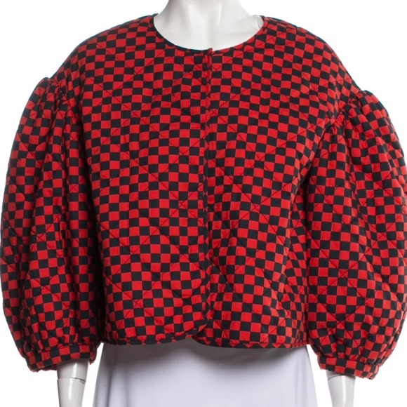 Clare V  Le Petit Puff Quilted Checkerboard Reversible Jacket - Picture 3 of 11